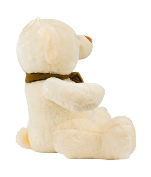 Urso Branco Sentado Cachecol 31cm - Pelúcia