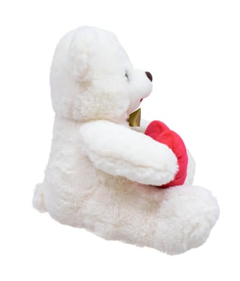 Home Variedades  Urso Branco Coração Te Amo 28cm - Pelúcia  4