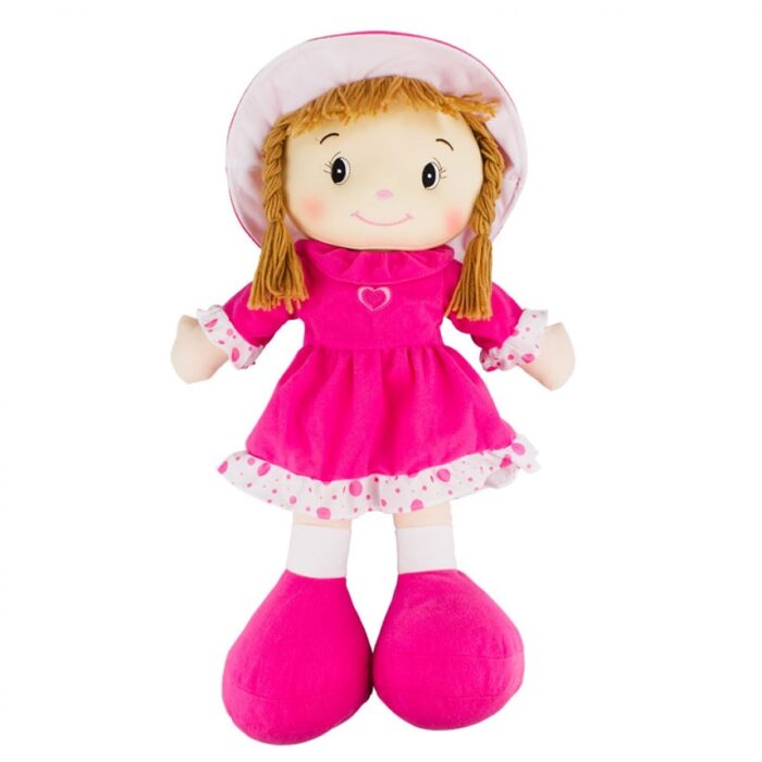 Boneca Chapéu Vestido Pink Coração 62cm