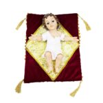 Menino Jesus Roupa Branca Na Almofada 30cm - Enfeite Resina