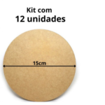 12 Sousplat MDF 15cm de diâmetro e 3MM de espessura