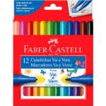 Canetinha Vai e Vem 12 cores Faber-Castell PT 1 UN