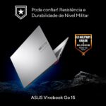 Notebook Asus Vivobook Go 15, Intel Core I3, 8GB de Memória, Armazenamento 512GB SSD, Windows 11 Home, Prata, Tela de 15,6", E1504GA-NJ435W CX 1 UN