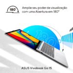 Notebook Asus Vivobook Go 15, Intel Core I3, 8GB de Memória, Armazenamento 512GB SSD, Windows 11 Home, Prata, Tela de 15,6", E1504GA-NJ435W CX 1 UN