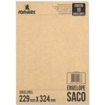 Envelope saco kraft natural 75g 229x324 kn32 000171R Romitec CX 10 UN