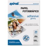 Papel fotográfico A4, 135g/m Glossy paper adesivo, Spiral - PT 20 FL