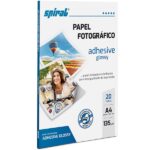 Papel fotográfico A4, 135g/m Glossy paper adesivo, Spiral - PT 20 FL