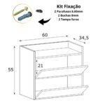 Gabinete Banheiro Suspenso 2 Potas Em Mdf Natural