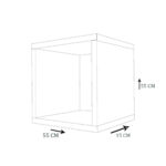 Kit 3 Nicho Decorativo 55X55X15 cm Preto Em Mdf