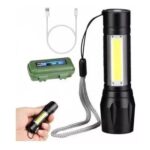 LANTERNA MINI TATICA RECARREGAVEL PORTATIL LED C/LUZ LATERAL ALTA POTENCIA - Image thumb 8