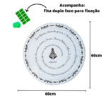 Mandala Oração Ave Maria MDF Branco 60 cm