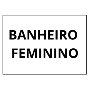 placa sinalização 1/2 oficio banheiro feminino mdf branco