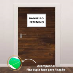 placa sinalização 1/2 oficio banheiro feminino mdf branco