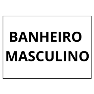 placa sinalização 1/2 oficio banheiro masculino mdf branco