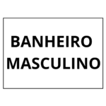 placa sinalização 1/2 oficio banheiro masculino mdf branco