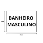 placa sinalização 1/2 oficio banheiro masculino mdf branco