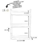 Prateleira Adega Barzinho Multiuso natural Em Mdf