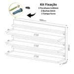 Sapateira Suspensa 3 Prateleiras Em Mdf Natural