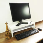 Suporte c/ Prateleira Para Monitor Branco Em Mdf