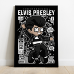 Quadro Decorativo Rock  MDF 3mm 20x28,5 cm - Elvis Presley