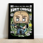 Quadro Decorativo Rock  MDF 3mm 20x28,5 cm - Kurt Cobain