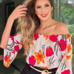 La'margot  Cropped Feminino Floral Ciganinha  1