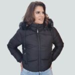 Jaqueta Feminina Puffer Forrada Touca Removível - Preto