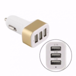 Carregador Veicular Usb 3 Entradas Dourado