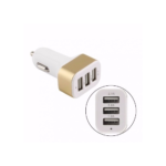 Carregador Veicular com 3 Portas USB - Dourado