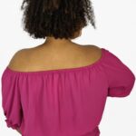 Blusa Feminina Plus Ciganinha Rosa Fúcsia