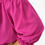 Blusa Feminina Plus Ciganinha Rosa Fúcsia