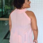 Blusa Feminina Plus em Viscose Rosa Claro