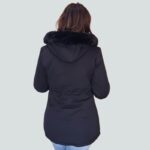 Jaqueta Parka Feminina Forrada Capuz Removivel - Preto