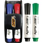 Kit Pincel Marcador Quadro Branco BIC com Apagador Marking, 4 Cores Clássicas, BT 1 UN