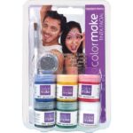 Tinta facial com 6 cores + glitter+ pincel, Colormake - BT 1 KT