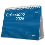 Calendário De Mesa 2025, Brief, Azul, 2512854, Spiral Brf - PT 1 UN