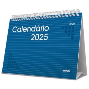 Calendário De Mesa 2025, Brief, Azul, 2512854, Spiral Brf – PT 1 UN