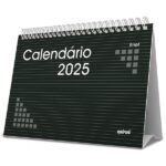 Calendário De Mesa 2025, Brief, Preto, 2512878, Spiral Brf - PT 1 UN