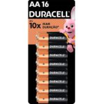 Pilha alcalina Pequena AA, com 16 unidades + Pilha alcalina palito AAA, com 8 unidades, Duracell - PT 1 UN