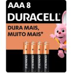 Pilha alcalina Pequena AA, com 16 unidades + Pilha alcalina palito AAA, com 8 unidades, Duracell - PT 1 UN