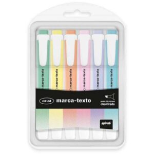 Marca Texto 6 cores Tons Pastel, Oval – BT 1 UN