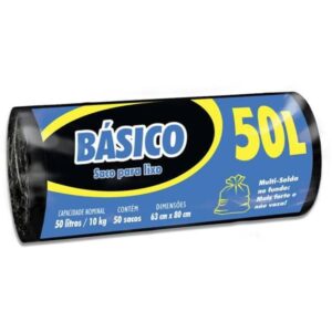 Saco para lixo 50lt preto basico Dover RL 50 UN