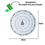 Mandala Oração Ave Maria MDF Branco 30 cm