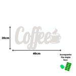 Plaquinha Decorativa Coffe em Mdf Natural