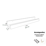 Prateleira Esmalteria Simples 80 Cm Madeirado Em Mdf